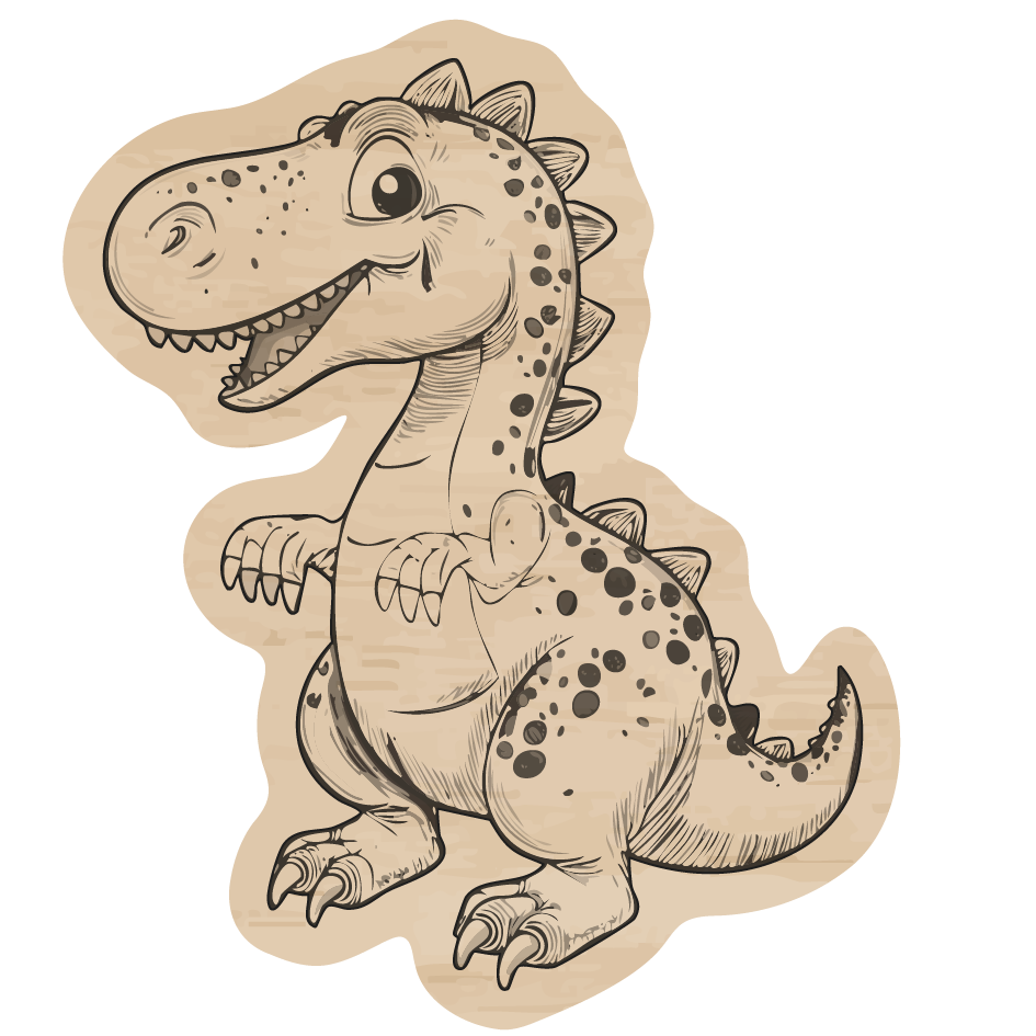 dřevěná magnetka, dinosaurus