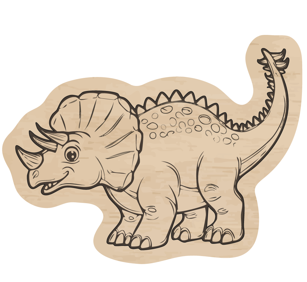 dřevěná magnetka, dinosaurus