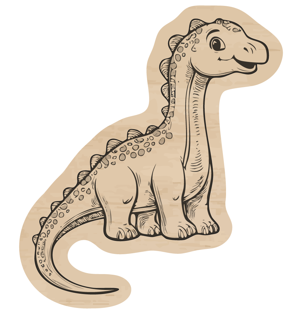 dřevěná magnetka, dinosaurus